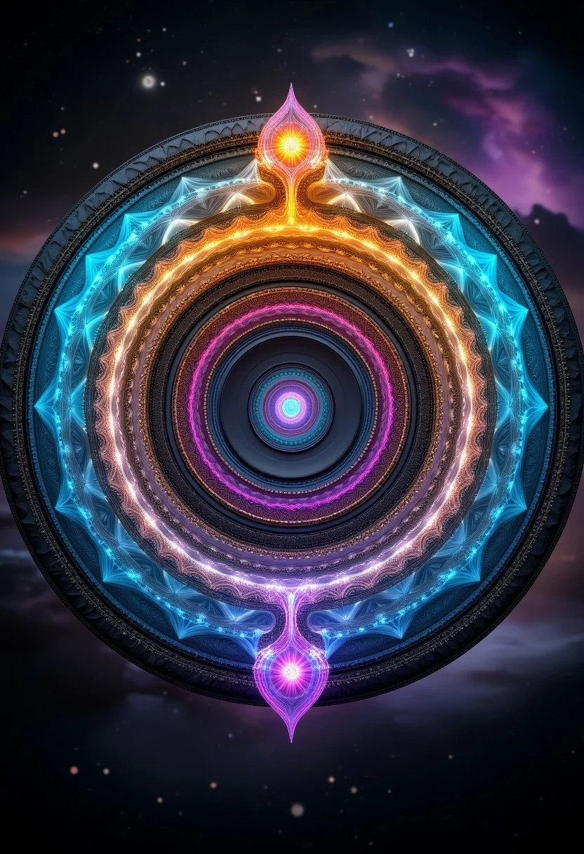 circular pattern reminiscent of a cosmic nebula or a complex astronomical phenomenon, Concentric Circle. concentric circle This image is a highly detailed Concentric Circle