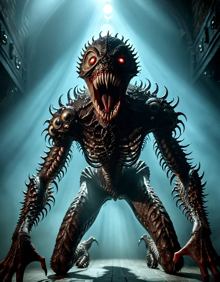 monsterlora, horror (theme), 1monster, teeth, many eyes, humanoid, arms, legs, portrait,cinematiclora,Cinematic Lighting, Dramatic lighting, high contrast, detailed shadows, high-resolution, emotional, harmonious, vignette, highly detailed, high budget, bokeh, cinemascope, moody, epic, gorgeous, film grain, grainy, monsterlora, horror (theme), 1monster, teeth, many eyes, humanoid, arms, legs, portrait, dramatic, intricate, elegant, highly detailed, extremely complex, colorful, surreal, sharp focus, epic, cinematic, fine composition, beautiful clear professional color, amazing dynamic, stunning, gorgeous, symmetry, illuminated background, great, full, focused, perfect