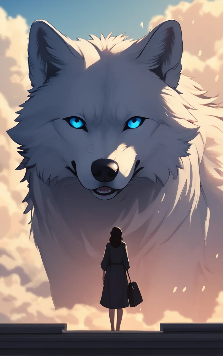 score_9, score_8_up, score_7_up, score_6_up, BREAK
CONCEPT_Oversized_Animal_ownwaifu, 
oversized animal, gray_wolf, 
1girl, outdoors, cloud, standing, sky, from behind, day, 
<lora:PONYXL_CONCEPT_Oversized_Animal_ownwaifu:1> , depth of field 
,