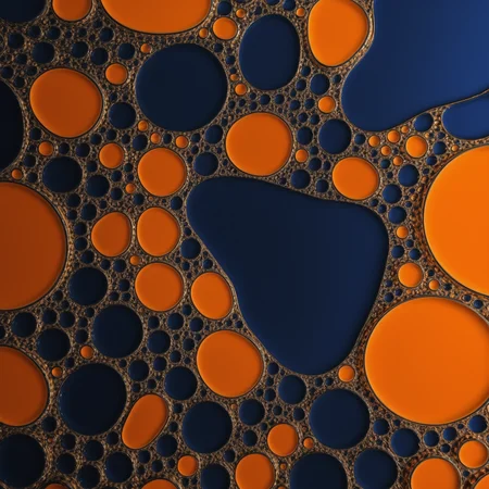 photo, 3d, realistic, (perspective:1), [glossy, reflection:0.2],
no humans, gradient background, cell, fractal, bubble:, liquid background, (dark blue and orange background:1.3)
<lora:Oil_and_Water:0:0.8>
best quality, very aesthetic, absurdres