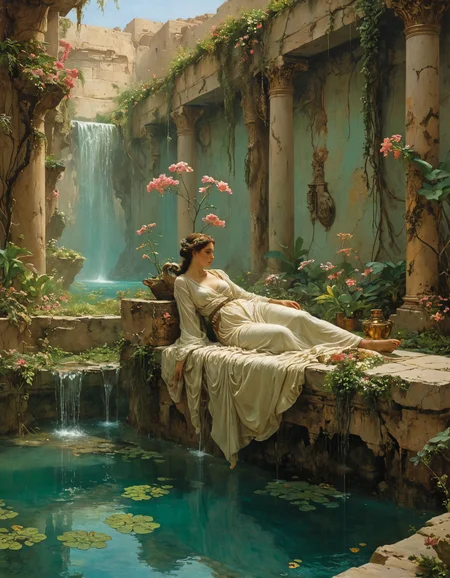 ([by Lawrence Alma-Tadema|by Martin Johnson Heade]:1.5), (From the depths of the earth, an Oasis spring offers life-giving sustenance, its waters a source of vitality and renewal for all who drink from its depths.:0.5) (Cyberpunk style:1.3) <lora:xl_more_art-full_v1:0.5> <lora:add-detail-xl:0.7> <lora:MJ52:0.4>