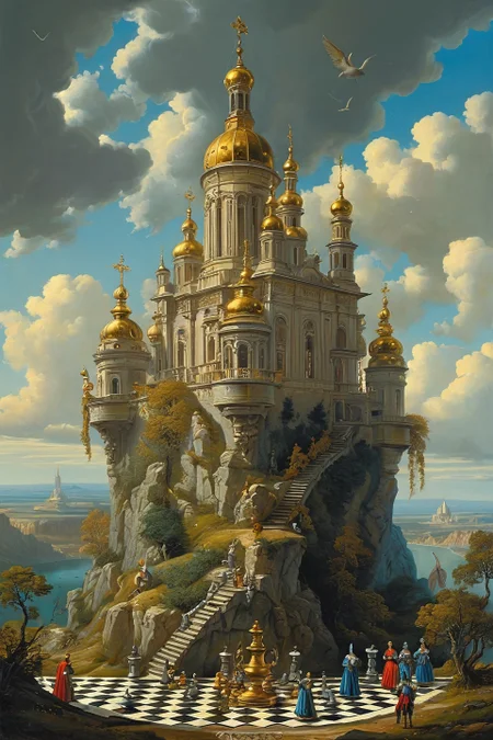 Baroque, Baroque, landscape,creator landscape, "two generals playing chess with toy army men, artwork by moebius, artgerm and artstation",
<lora:clear:0.15> style of Michael Cheval.
<lora:greg_rutkowski_xl_2:0.3> greg rutkowski,
clear <lora:tbh129-sdxl:0.3>,
<lora:extremely_detailed:0.7> extremely detailed ,
<lora:add-detail-xl:0.7>,, Fantasy painting art style, imaginative, dynamic composition, professional-grade execution, creates immersive world and landscape, painterly, epic, magical, dramatic, exuberant, grandeur, baroque art, oil painting art style from Renaissance period, masterful composition, Renaissance mood, renaissance oil painting, brush strokes, dramatic, exuberant, grandeur, baroque art