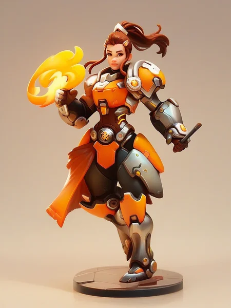 score_9, score_8_up, score_7_up, 1girl, holding a energy shild, full body, (dynamic pose:1.1), dynamic angle, simple background,
 <lora:ABriggite_character:0.8>, BriggiteXL, brown eyes, brown hair, ponytail, hair pulled back, freckles, hairclip, sidelocks,, power armor, armor, breastplate,, <lora:Anime_Figure_P1:0.8> figure