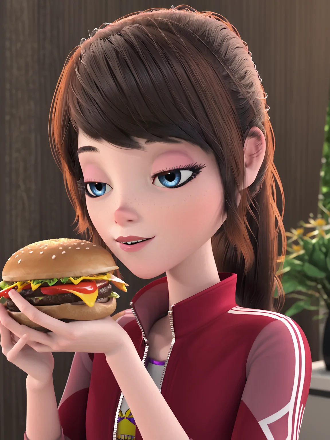 1girl, <lora:Biana_(Cryptoland):0.85> clbianca
score_7_up, solo,
(3d), burger
