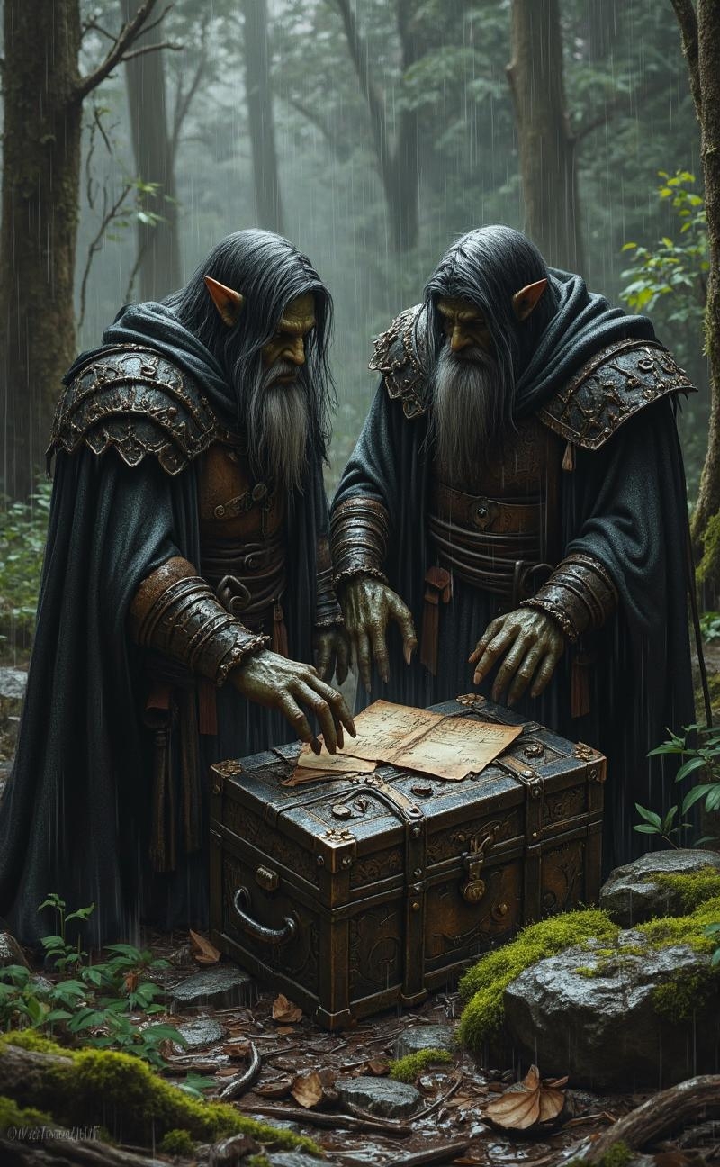 <lora:scribble-flux-v1.safetensors:1> xslx scribble
In the heart of a rain-drenched forest, two weathered orcs, their cloaks heavy with the weight of years and the pelting rain, stand before an ancient, moss-covered stone. The air is thick with the scent of damp earth and the whispers of forgotten tales. The orcs, both in their mid-40s, with rugged features and eyes that hold the weariness of countless journeys, are drawn to the stone by an inexplicable force.
As they approach, their hands, rough and calloused from countless battles, slowly uncover a hidden time capsule. The capsule, a weathered chest of worn iron and oak, is embedded in the stone, its surface covered in intricate carvings that hint at the stories and secrets it holds. The orcs exchange a look of curiosity and reverence, their expressions a mix of awe and trepidation.
The rain has softened the soil, making it easier to uncover the chest. One orc, with a beard streaked with silver, carefully lifts the lid, revealing a trove of preserved memories. Inside, there are faded photographs of a younger time, letters written in a flowing, elegant script, and small, tarnished trinkets that speak of a bygone era. The orcs reach in, their fingers trembling as they touch the artifacts, each one a tangible link to a past they thought long lost.
The photographs show scenes of a younger forest, vibrant and full of life, with figures that bear a striking resemblance to the orcs themselves. The letters, though yellowed with age, are still legible, carrying messages of love, hope, and the trials of their ancestors. The trinkets, simple yet meaningful, carry the weight of tradition and the bond of kinship.
As the orcs sift through the contents, a sense of connection to their heritage and the realization of the passage of time wash over them. The rain continues to fall, a gentle reminder of the cycles of nature and the enduring legacy of those who came before. The forest, once a place of mystery and unknown dangers, now feels like a sanctuary, a place where the past and present converge, and the stories of the forgotten are brought to life once more.