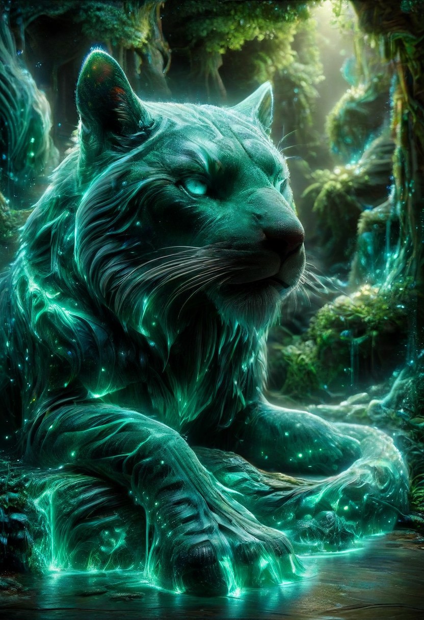 Transforming Worlds with Malachite, intricate animal sculptures, 3D render, hyper-realistic details, vibrant textures, natural lighting, by artists like Greg Rutkowski and Artgerm, showcasing a lush environment, 8k resolution, fantasy theme.
3d-rendering, concept-art, digital, dreaminess, futuristic, multimedia, sculpture, virtual-reality
concept-art, awesome full color, fantasy, epic, majestic, magical, dreamy, perspective, light and shadow, moody, epic, 
beautiful, painterly, aesthetic, textural, vivid, vibrant, intricate details, highly detailed, ultra-detailed, absurdres, 
ais-blmn, 
malachite_style