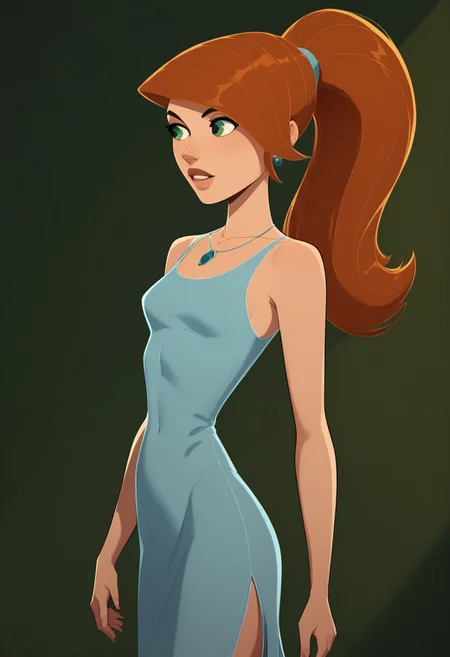 score_9, score_8_up, score_7_up, score_6_up, score_5_up, score_4_up, BREAK,
1girl, solo, dress, ponytail, jewelry, green eyes, necklace, breasts, small breasts, long hair,