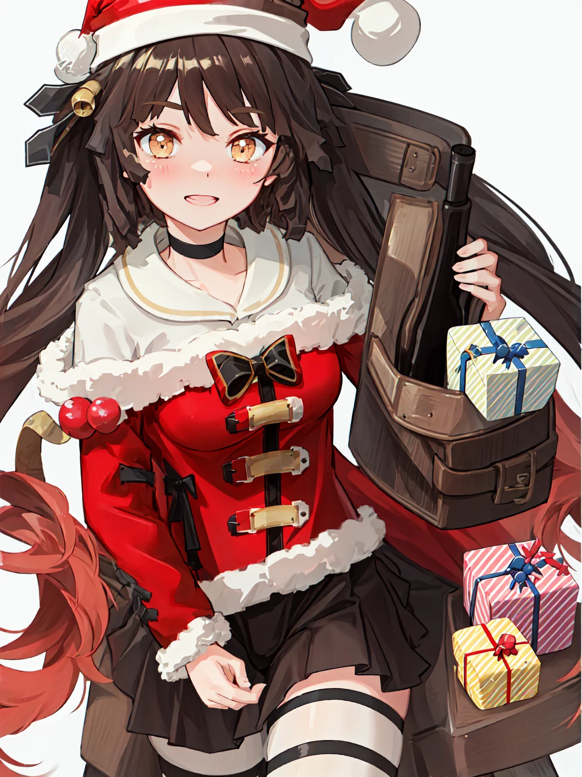 masterpiece, best quality,  <lora:mtf-000004:1>, M14christmas, pick up a gift box