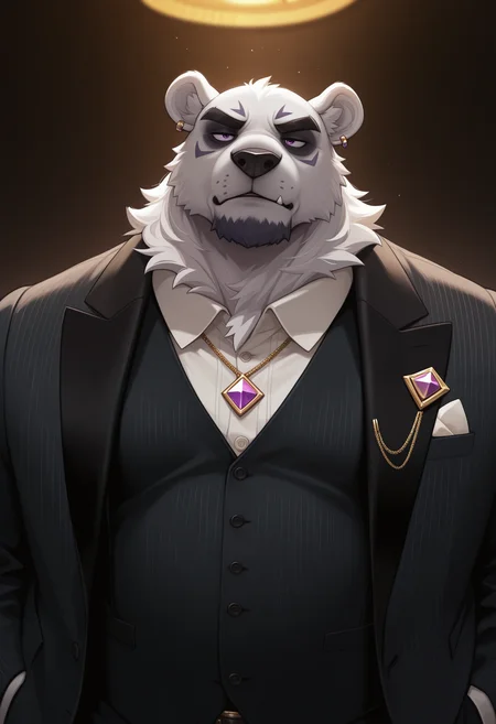 masterpiece, best quality, amazing quality, solo, 1boy, BorealisLAH, suit, necklace, upper body