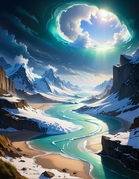 surreal landscape:1.2
Raging sea waves, stormy darkness ,
,
Katabatic winds scouring ice sheets,
Asperitas waves in post-storm sky,
Canyon reflected light bouncing,
Ice breakup on arctic rivers,
Star dunes shaped by winds,
,
Staircases to inverted dimensions,
,
Anato Finnstark: (dark fantasy atmosphere), (misty backgrounds), (saturated dark blues and greens), (intricate textures) :cite[2]
(masterpiece:1.4), (intricate details:1.4), (hyperrealistic:1.3),(painting:0.9),(ultra detailed:1.4), (8k resolution:1.3), (sharp focus), (dramatic perspective:1.1), (chromatic aberration:0.3), (film grain:0.2),
<lora:JuggerCineXL2:0.3>,
<lora:add-detail-xl:0.3>,
<lora:WildcardX-XL-Detail-Enhancer:0.4>,
<lora:xl_more_art-full_v1:0.7>,
<lora:ClassipeintXL2.1:0.3>,
<lora:Flux-XL_Scenery:0.3> flux-scenery ,
<lora:EnvyDramaticLightingXL01:0.7>
detailxl,