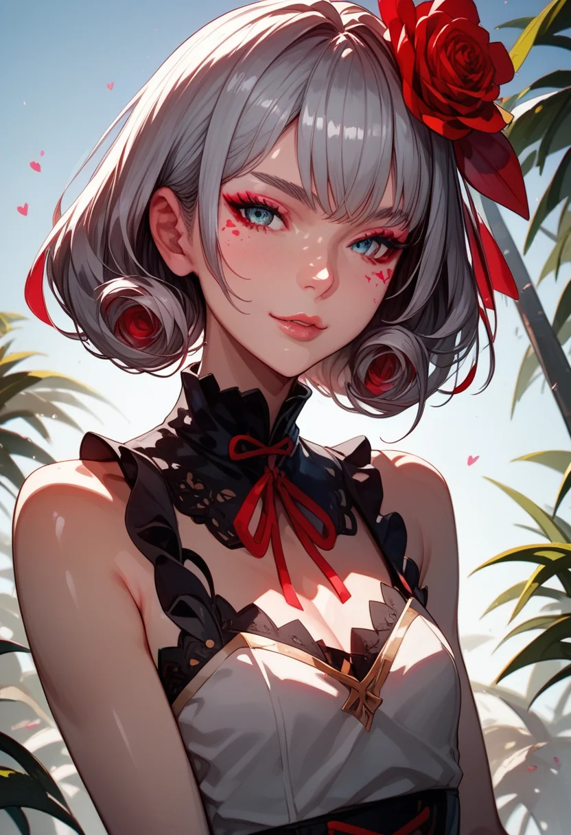 score_9, score_8_up, score_7_up, score_6_up, 1girl,pretty girl, cute face, beautiful face, detailed face,Flat Chest,sleeveless,covered breasts,A cozy, rustic beachfront bungalow with a view of palm trees swaying in the breeze,A contemporary wellness retreat, combining traditional healing practices with modern spa treatments, <lora:Better_expressionsH:0.8> Expressiveh, <lora:g0th1cPXL:0.35> , <lora:incase_style_v3-1_ponyxl_ilff:0.65>, <lora:Destiny_-_takt_op.-000009:0.9>