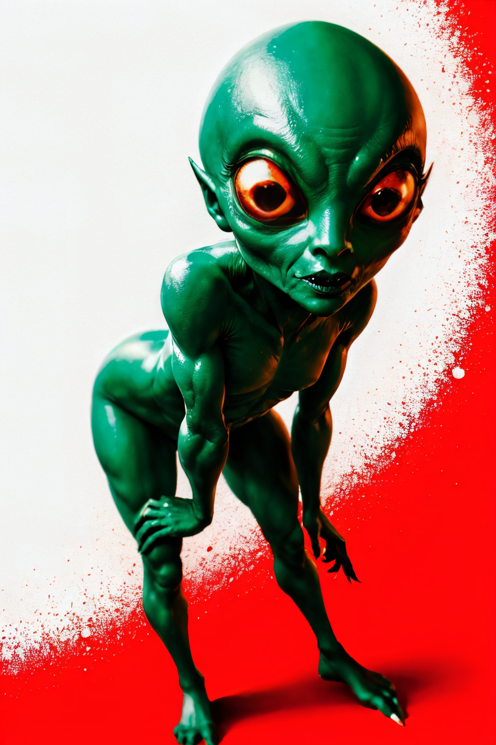 (Realisitc:1.5) Green and red alien woman monster <lora:EdobAlienMonsterFemale_v1.0:0.8>