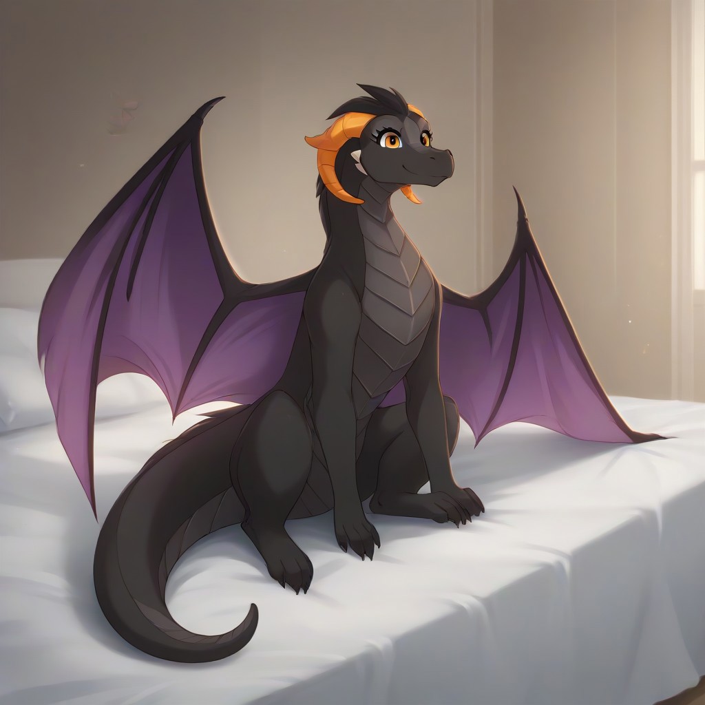 score_9, score_8_up, score_7_up,score_6_up,score_5_up, source_furry
BREAK
(solo, female, feral, dragon, plushie:1.2, puppy, chibi, plushification), orange button eyes,
looking at viewer, smile, cute
seam (sewing),
sitting, on bed, forward arm support,
BREAK
bedroom, bed, micro, small
full-length portrait, front view, bird's-eye view,
BRAEK
kemono, digital illustration, perfect quality, beautiful, detailed background,
masterpiece, best quality, very aesthetic, highres, absurdres,
BREAK
reni-twokinds, dragon tail, orange eyes, (dragon wings :1.2)
