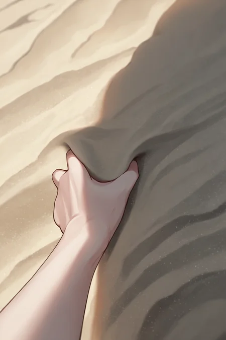 score_9, source_anime, score_7_up, (no humans:1.2), sand, <lora:sppovCheekGrabbingmemeXLPony:.8> povcheekgrabbing, povthighgrabbing, povtummygrabbing