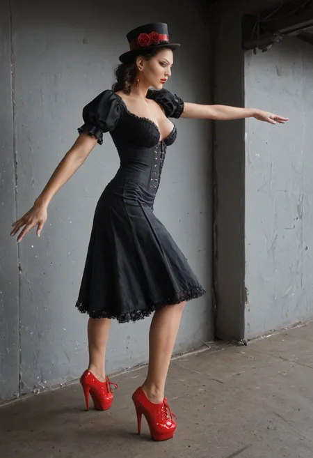 score_9, score_8_up, score_7_up, (((adult))), 20 years old, kick, teardrop_breasts, clara morgane
red high heels
oxford