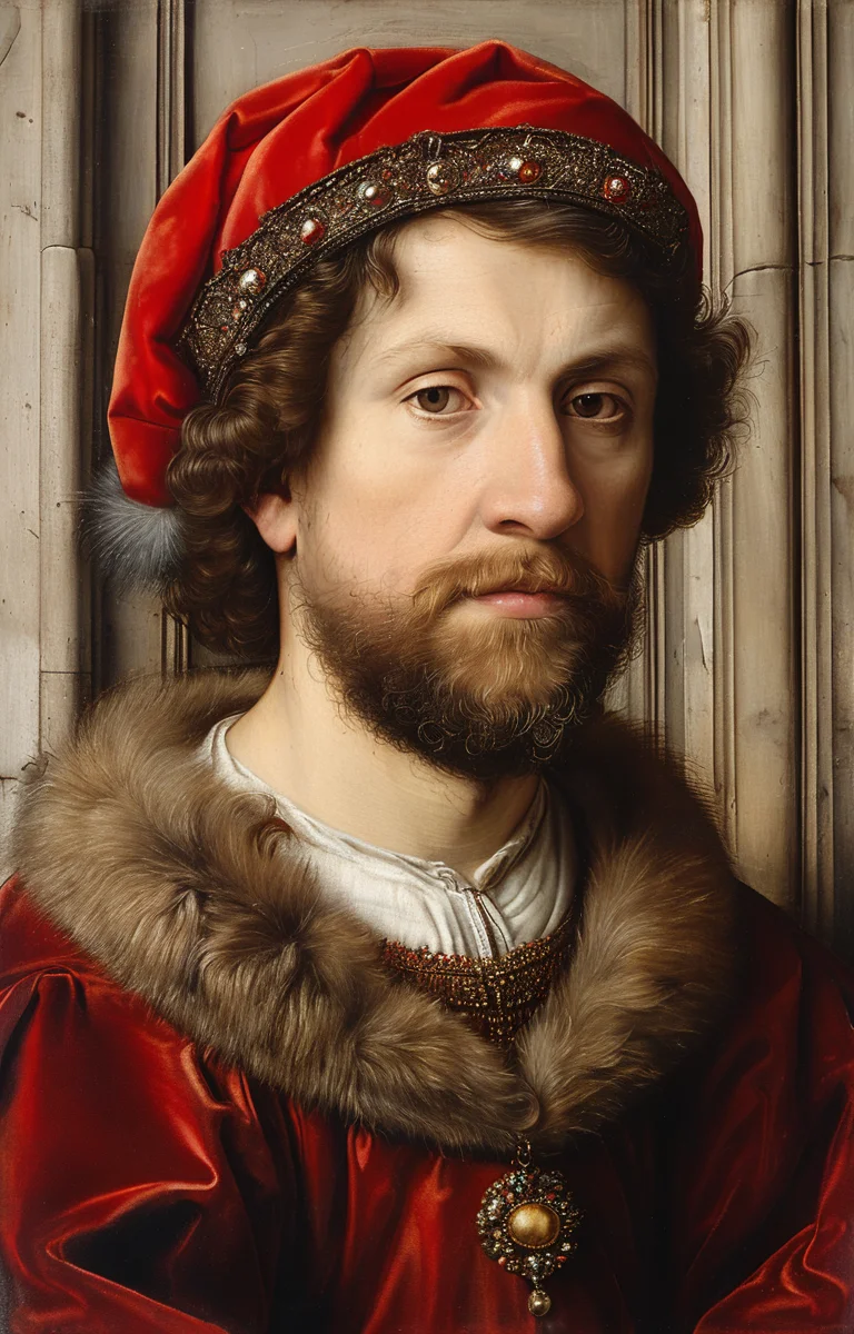 masterpiece,best quality,<lora:tbh185-sdxl:0.8>,illustration,style of ambrosius benson, portrait of noble man