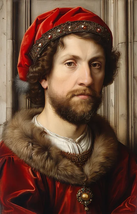 masterpiece,best quality,<lora:tbh185-sdxl:0.8>,illustration,style of ambrosius benson, portrait of noble man