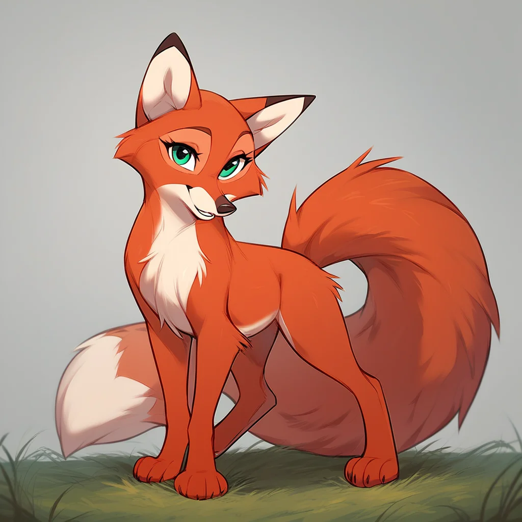 score_9, score_8_up, score_7_up, score_6_up, score_5_up, score_4_up, by azzai, (Fox, orange fur, feral, feral female, green eyes, female, eyelashes), standing, paws, cute, looking at you, shy, smile, beautiful, masterpiece, 8k, highly detailed <lora:add-detail-xl:2> <lora:Azzai_style:1>