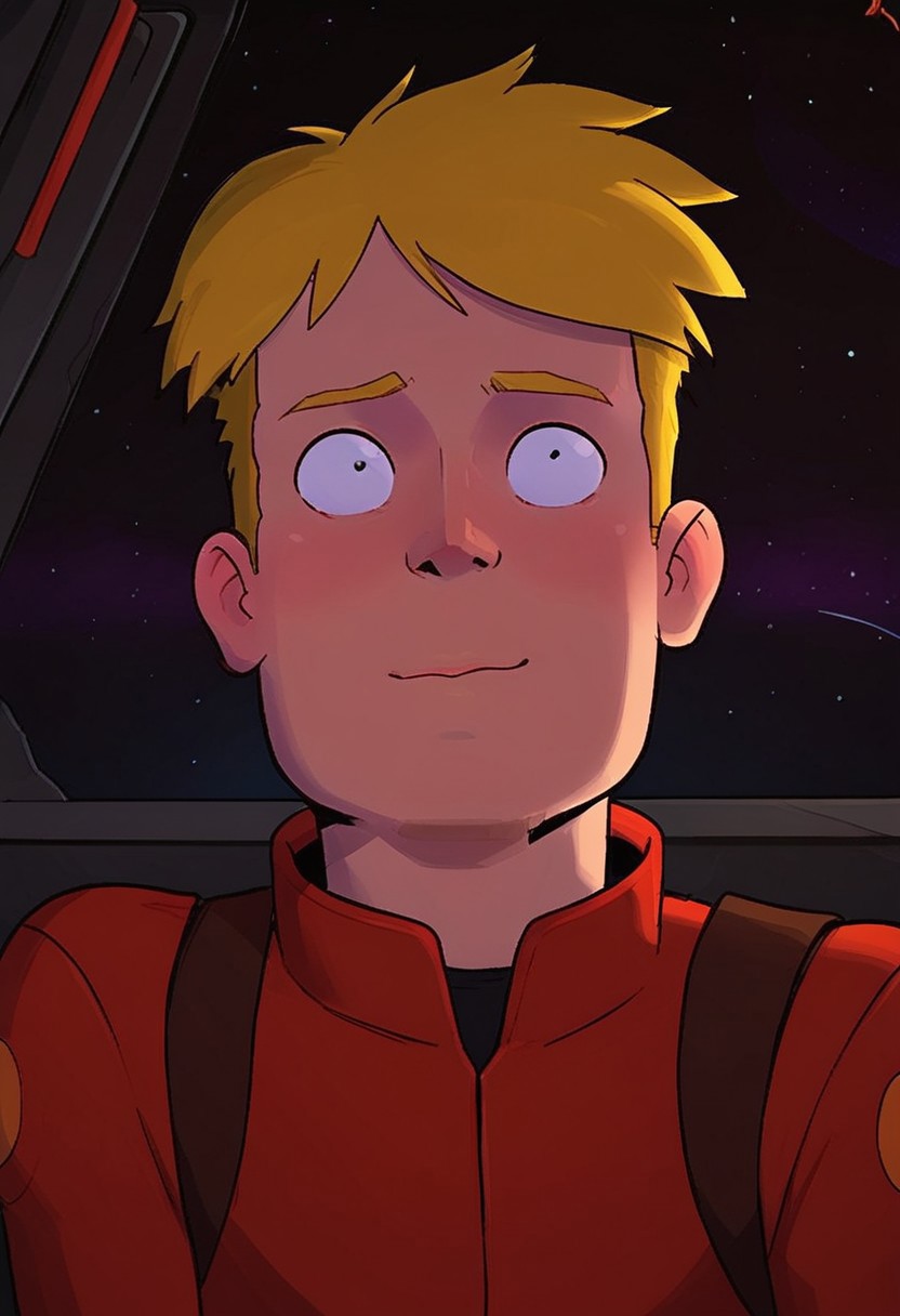 1boy, male, Blonde hair, space