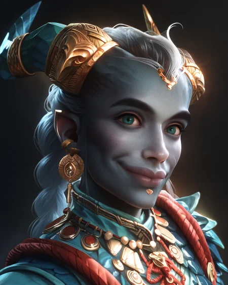 score_9, score_8_up, score_7_up, intricate details, rating_questionable, high resolution, detailed face,
<lora:CALM_PonyXL_4image_125steps:0.7>, calm style, source_cartoon, source_western,
<lora:Taash:0.8>,
1girl(Taa5h, dragon_brea5tplate, teal eyes, blue-grey skin, broad shoulders, muscular, solo, dark brown pants
,
face focus, portrait
,
looking at viewer, slight smile),
8k,
partial side view, black background,
<lora:ral-chrosc-clr:0.5>, ral-chrosc-clr,
<lora:Expressive_H:0.5>, Expressiveh,
<lora:xl_more_art-full_v1:0.3>,
<lora:add-detail-xl:0.3>