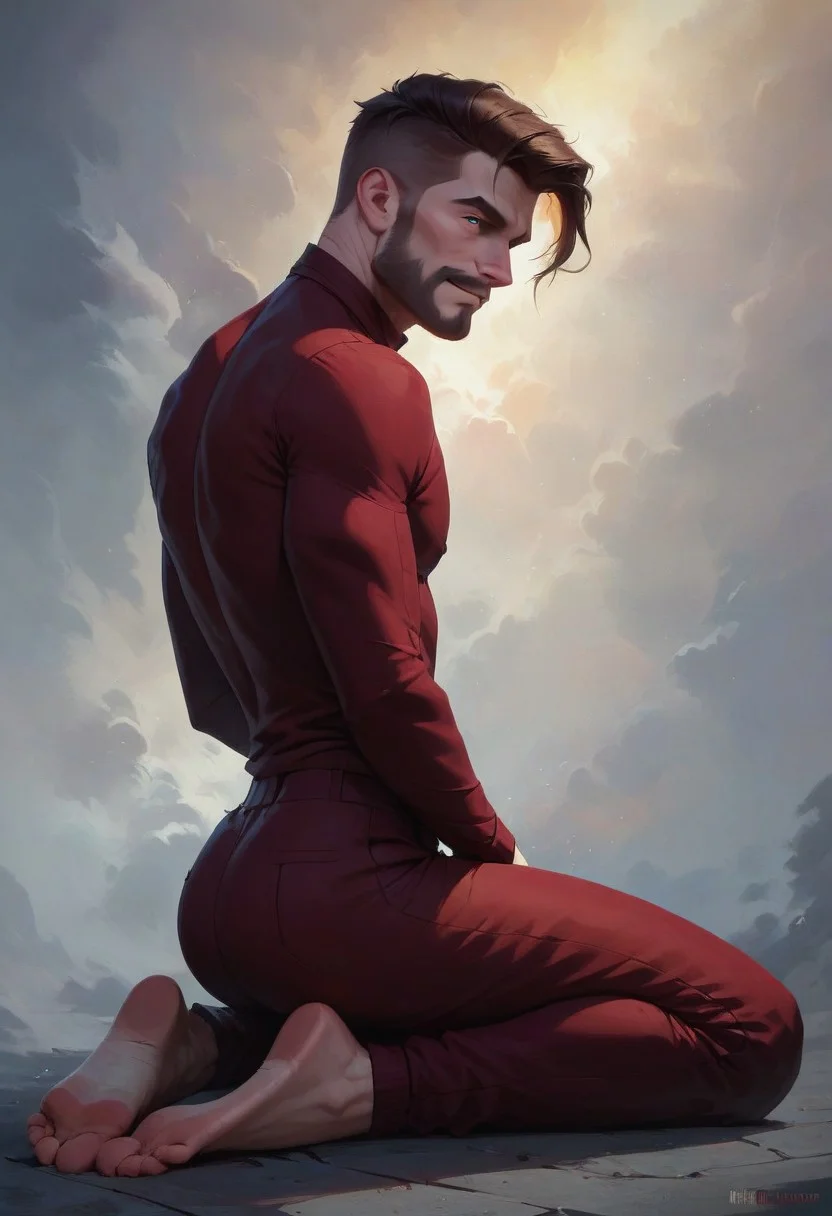 Full body cute animated male creature, full body, boy butt, rugged handsome face, score_9, score_8_up, score_7_up, Create a visually stunning photograph featuring a dramatic use of depth of field, with a perfectly exposed subject framed by a dynamic range of tones. The scene should be lit during the golden hour, with soft and warm lighting, incorporating side lighting for added texture and dimension. Utilize the rule of thirds to position the subject, surrounded by leading lines that guide the eye. Add a subtle bokeh effect in the background to emphasize focus, while maintaining a balance between negative space and detailed foreground elements. The color palette should be harmonious yet vibrant, capturing rich contrast and mood. Include texture details and a sense of perspective to create depth, with a flow that directs the viewer’s eye naturally through the composition. The overall style should evoke a serene and captivating emotion, blending symmetry and asymmetry creatively for added interest, realistic