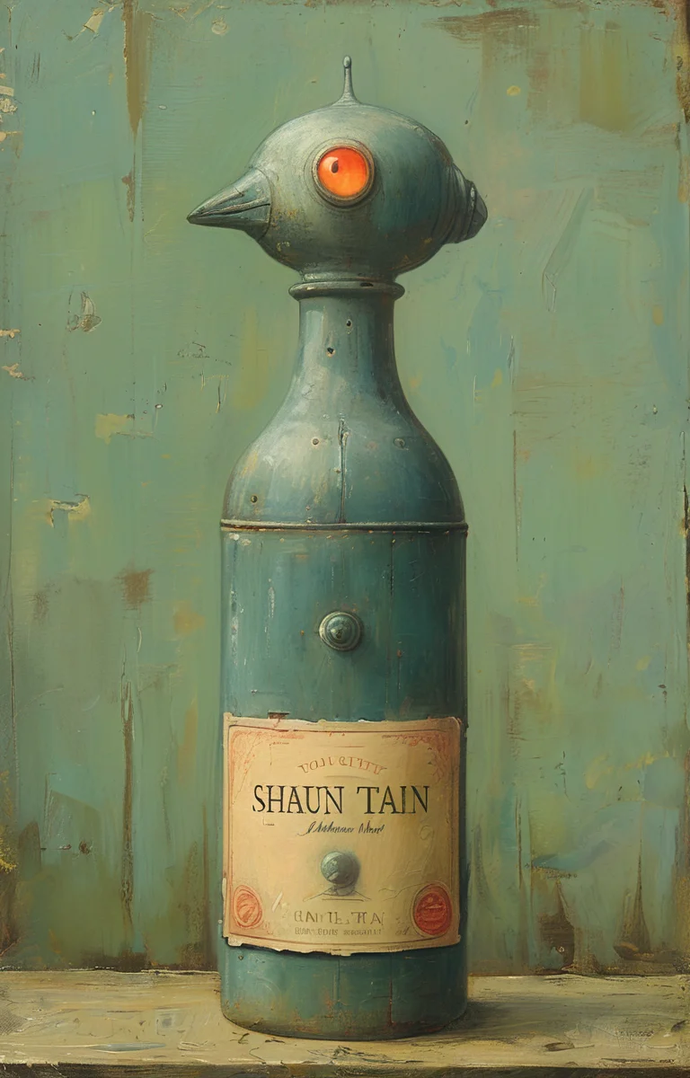 masterpiece,best quality,<lora:tbh161-sdxl:0.9>,illustration,style of Shaun Tan, A bottle of perfume in garden