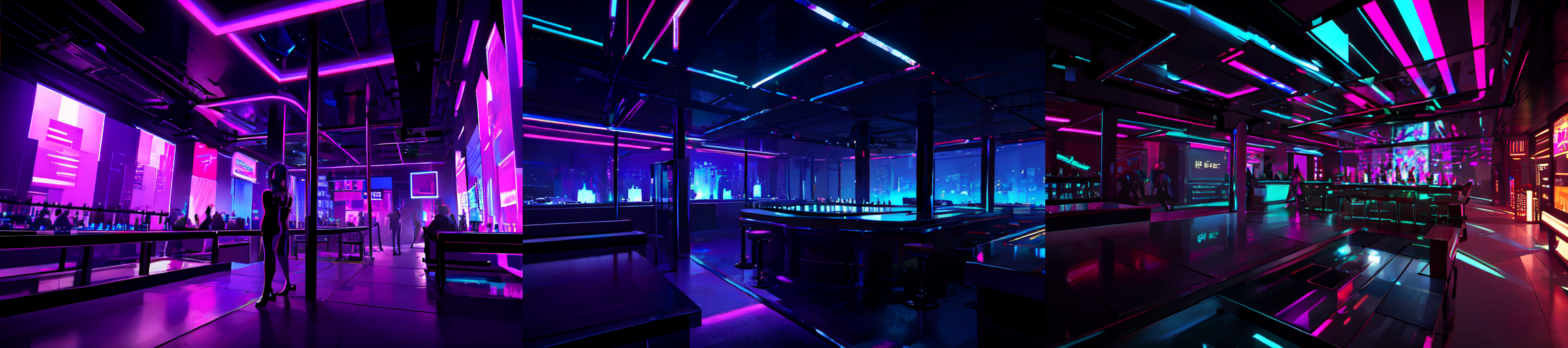 highly insanely detailed, masterpiece, top quality, best quality, highres, 4k, 8k, RAW photo, (very aesthetic, beautiful and aesthetic), 
__lazy-wildcards/subject/env-bg-interior/cyberpunk_club/prompts__, 
<lora:Cyberpunk_Club:0.6>, 
(1girl:1.3), 1other, 
__lazy-wildcards/dataset/background__,âââ
