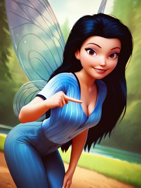 score_9, score_8_up, score_7_up, score_6_up, 1girl, fairy wings, brown eyes, black long hair, makeup, baseball uniform, sexually suggestive, curvy, medium breast, sexy, looking at viewer, cowboy shot, dynamic pose, cute, wide shot, solo, dutch angle, cleavage, leaning forward, forest, vegetation, lake, pointing at self, smile, :D, from side,
SilvermistXLP <lora:SilvermistXLP_character:0.7> , cartoon,