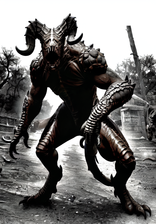 <lora:Deathclaw:0.8>, deathclaw, horror \(theme\),, (masterpiece, best quality, absurdres, detailed, ultra-detailed:1.3)