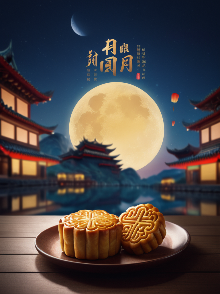 cinematic film still masterpiece,best quality,<lora:zqhb-000009:0.8>,scenery,bunny,east_asian_architecture,full_moon,put the mooncakes on the plate,poster design,night_sky,border, . shallow depth of field, vignette, highly detailed, high budget, bokeh, cinemascope, moody, epic, gorgeous, film grain, grainy