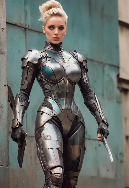 Stefania Ferrario in comic book panel, full body, bold lineart illustration comic, wearing a sexy and modern white cyberpunk swinsuit armor, seductive blue eyes, parted lips, perfect body, curvy, short blonde hair, nsfw, in the style of Adam Hughes, (extremely detailed, masterpiece, best quality, 8 K ), (((best quality))), (((masterpiece))), (((adult)))best quality, masterpiece, holding a big spacegun, big ass, Big boobs, Blade Runner, big city night, in the top of building background
