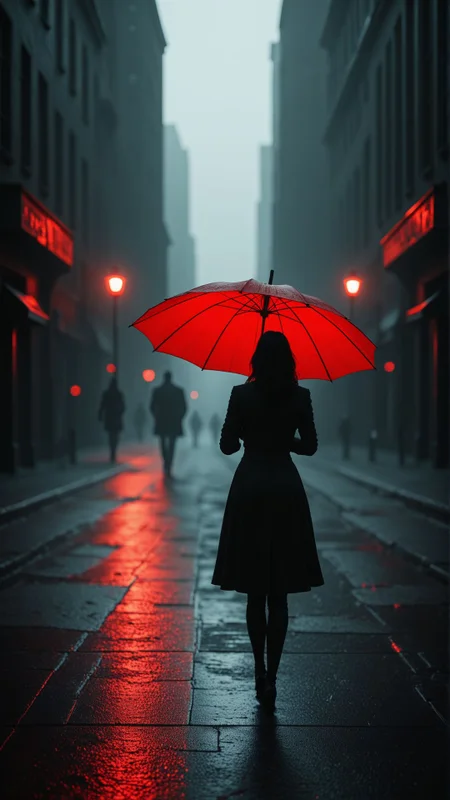minimalist photography, monochrome, single red umbrella in a vast empty street, high contrast lighting, silent moment, cinematic depth, soft grain texture, moody black and white aesthetic
, aidmaimageupgrader <lora:aidmaImageUpgrader-v0.3-IL:0.75>