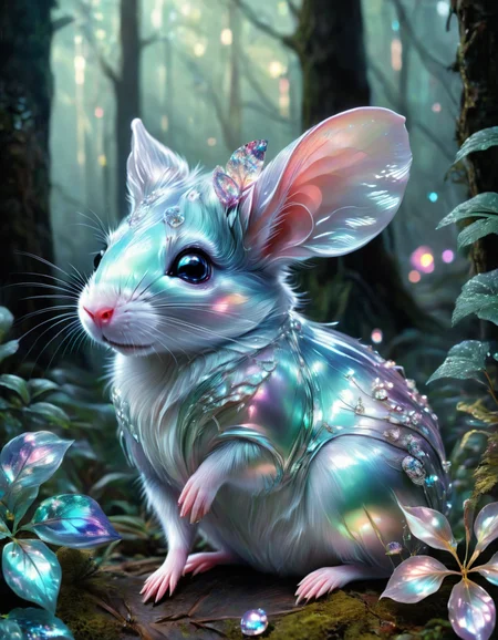 novuschroma84 style iridescent deermouse in a forest <lora:novuschroma84 style:1> <lora:FaeTastic Details:1>
