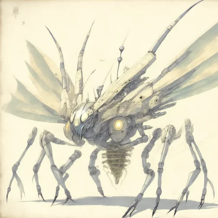 anime Mechanical Alien Invasion, I welcome our new Insect Overlords (InsectOverlords style:1) <lora:djzInsectOverlords:0.8)