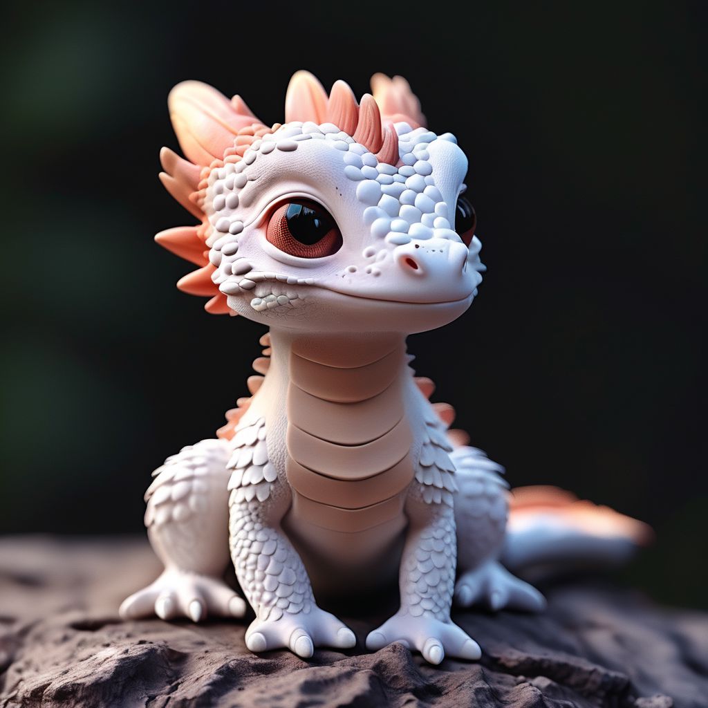 a bearded dragon, clay style, 3d style