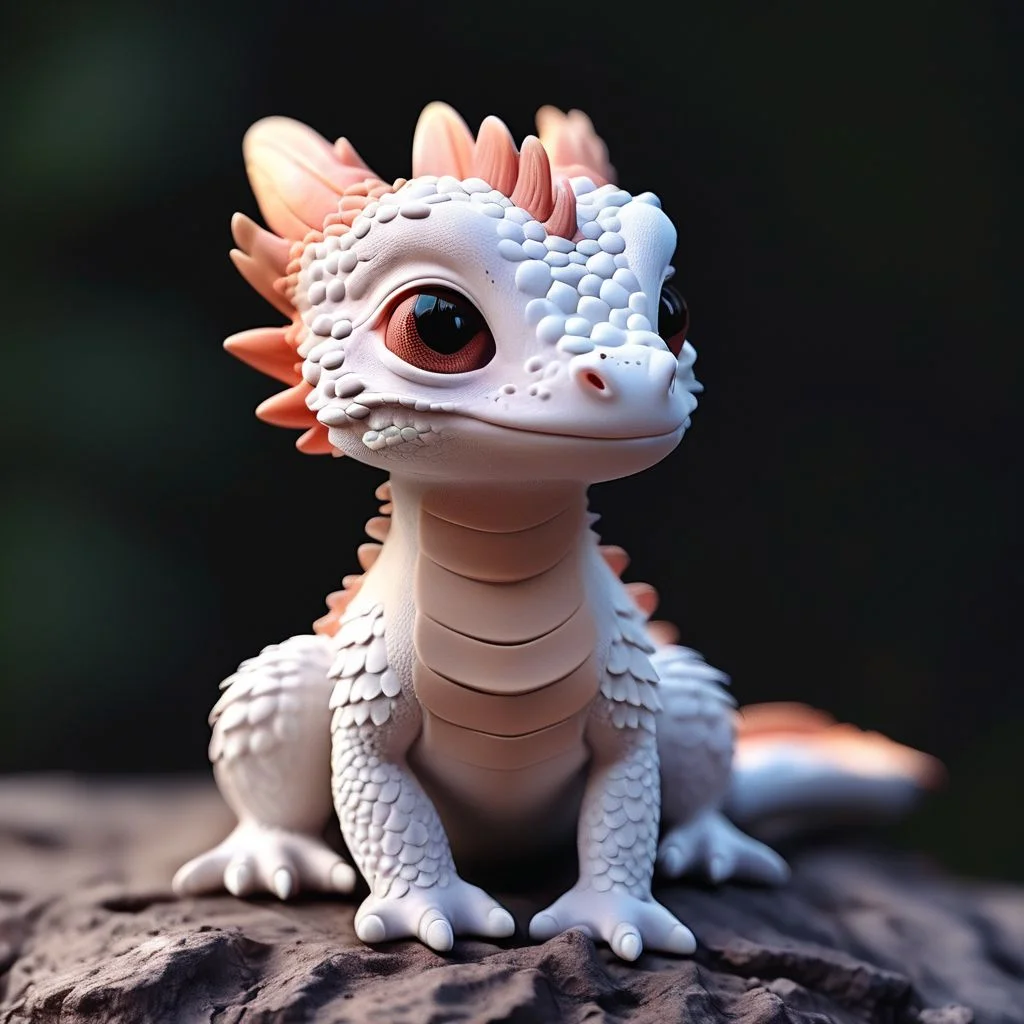 a bearded dragon, clay style, 3d style
