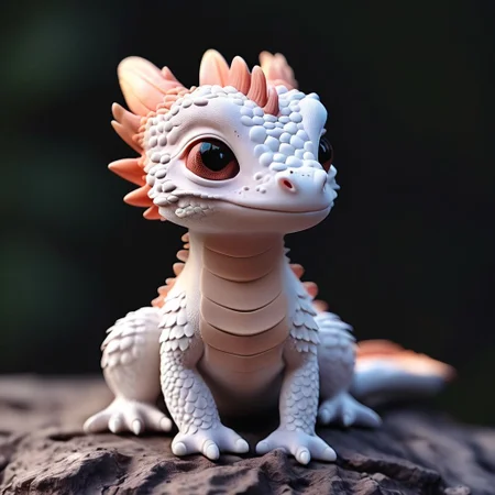 a bearded dragon, clay style, 3d style