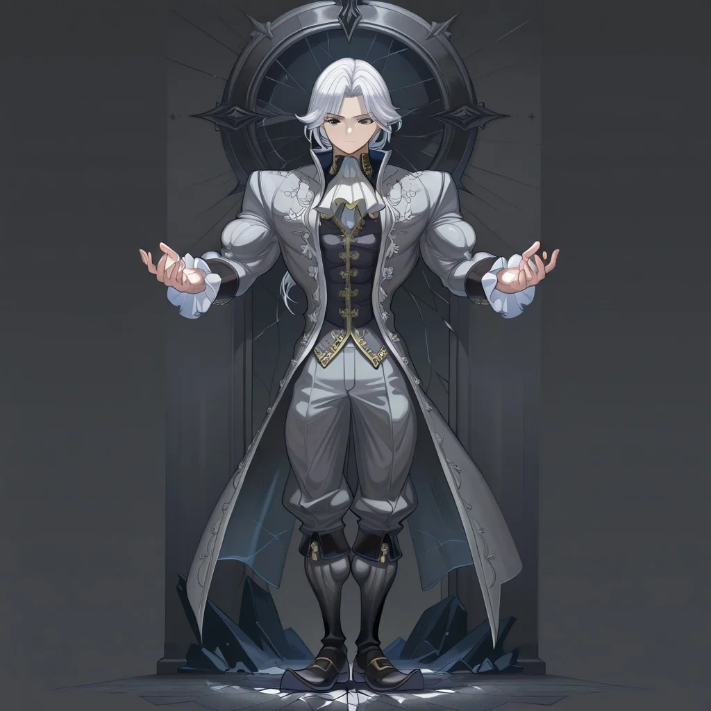 score_9, score_8_up, score_7_up, score_6_up, score_5_up, score_4_up, high quality, (handsome), (detailed eyes), (detailed face), full body, ((perfect face)), master piece, best high quality, ultra details, intricate details, male focus, detailed body, detailed background, perfect anatomy, masterpiece, high quality, best quality, amazing quality, very aesthetic,, absurdres, ((husk form)), shattered photo frame, IDV_Joseph standing in the snow, dark atmosphere, cracked face, black eyes, long white hair, gray coat, Hyper muscles, veiny muscles, shredded muscles, extreme muscles