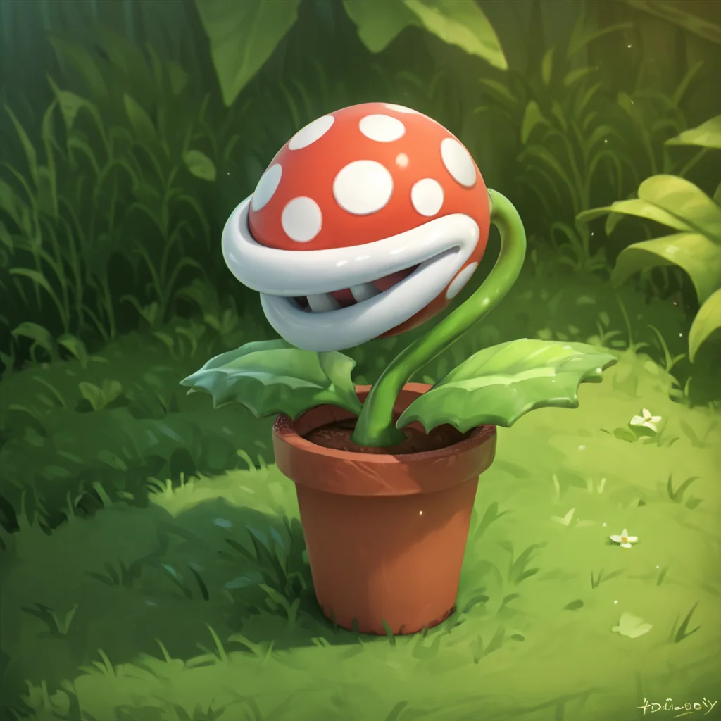 score_9, score_8_up, score_7_up, score_6_up, score_5_up, score_4_up, source_anime,  piranha_plant, potted plant, grass, forest