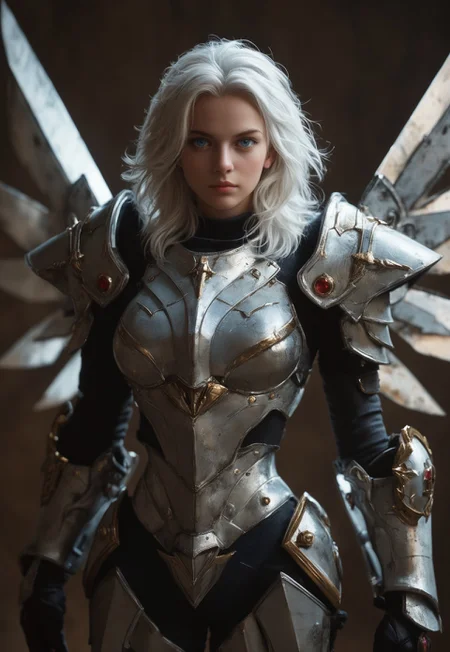 masterpiece, best quality, highly detailed, score_9, score_8_up, score_7_up, Expressiveh,
1girl, pauldrons, white hair, blue eyes, power armor, weapon, looking at viewer, uge armor, shoulder armor, steel wings, solo
<lora:Dynamic Poses:1>
<lora:detailed_notrigger:1>