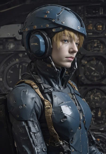 Blame by Tsutomu nihei, realistic, blue cyborg, no humans, clock, english text, cables everywhere, gold plated, scenery, easynegative, deepnegative_v1_75t