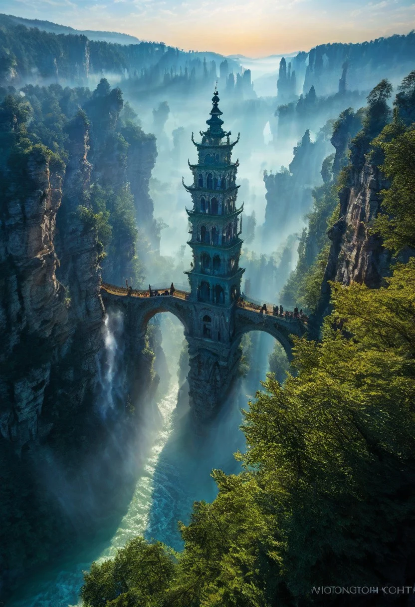 towers ringed in mist, sunrays, mixed media, surrealism, fantasy, great lighting, A surreal landscape highly detailed, extremely high-resolution details, appears trapped in an optical illusion of reflections and refractions colorful, Zhangjiajie mountains, Vienna in contemporary Austria, baroque architecture, stone bridges, winding rivers extending to the horizon, professional photography, natural lighting, volumetric lighting maximalist. vivid, vibrant colors, intricately detailed, complex, elegant, expansive, fantastical, film photography style, medium grain, cmnt
(8k uhd:1,4)