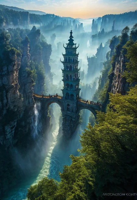 towers ringed in mist, sunrays, mixed media, surrealism, fantasy, great lighting, A surreal landscape highly detailed, extremely high-resolution details, appears trapped in an optical illusion of reflections and refractions colorful, Zhangjiajie mountains, Vienna in contemporary Austria, baroque architecture, stone bridges, winding rivers extending to the horizon, professional photography, natural lighting, volumetric lighting maximalist. vivid, vibrant colors, intricately detailed, complex, elegant, expansive, fantastical, film photography style, medium grain, cmnt
(8k uhd:1,4)