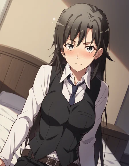 score_9, score_8_up, score_7_up, source_anime,
shizukahiratsuka, <lora:shizuka-hiratsuka-s2s3-ponyxl-lora-nochekaiser:1>,
shizuka hiratsuka, long hair, black hair, black eyes,
necktie, belt, vest,
indoors, bed, bed room, on side, blush, drunk,
looking at viewer, cowboy shot, solo, dutch angle,