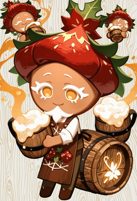 masterpiece,best quality,amazing quality,
colored eyelashes,white eyelashes,
earth-toned leather apron, rowan-branch-patterned hat, wooden beer barrel-themed accessories, jovial pose, solo, full body, rustic background with brewing equipment, (brewing theme:1.1), (nature theme:1.1), bushy beard with rowan berries woven into it, warm smile, holding a foamy mug of rowan-infused ale, surrounded by an aura of warmth and hospitality, with a few rowan berries scattered around them
crk1styl111,<lora:lycoris:1>,(chibi:1.4),