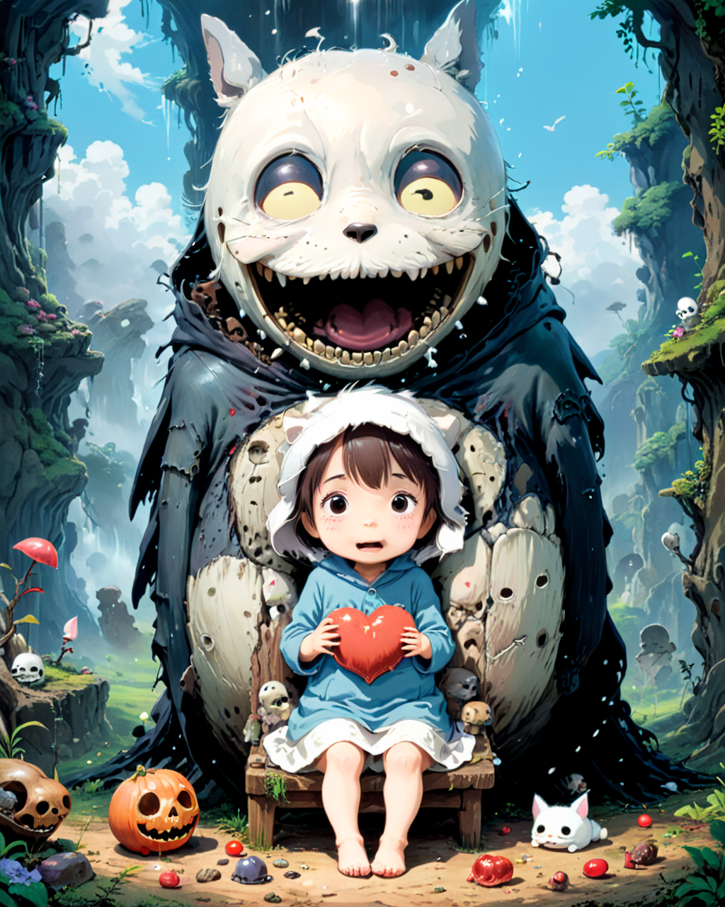 a cutest death, by Hayao Miyazaki, <lora:xl_more_art-full_v1:1.0> , <lora:Surreal Harmony:1.0>