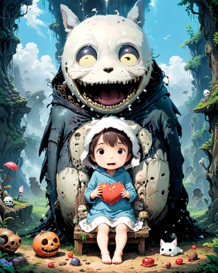 a cutest death, by Hayao Miyazaki, <lora:xl_more_art-full_v1:1.0> , <lora:Surreal Harmony:1.0>