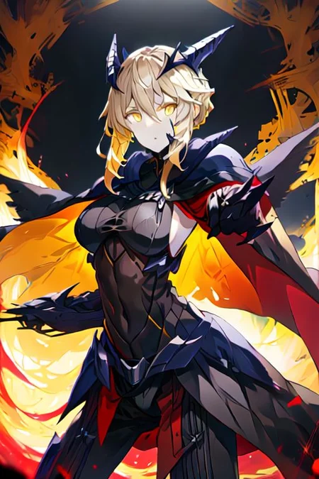 fakemb
lancerAlter, yellow eyes
cape, armor, black bodysuit, gauntlets, underboob
black bodysuit, underboob