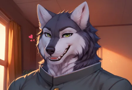 score_9, score_8_up, score_7_up, score_6_up, 1anthro, 1human, male, , furry, detailed fur, anthro, eyes, , perfect face, detailed eyes, perfect eyes, sexy, sexy boy, beautiful eyes, perfect cute face, petite body, face focus, low angle, close up, looking at viewer, POV, face focus, indoors, detailed lighting, detailed background,
smug expression, floating hearts, eye focus, smug, pleased, mischievous, smirk, seductive pose, classroom, school, flirty, flirting with viewer,
bedroom eyes, detailed eyes, perfect eyes, beautiful eyes, , detailed fur, tail, green eyes, realistic fur, , solo, 1 boy, young, (((handsome, detailed face and eyes))), dog, anthro dog , solo, detailed fluffy fur , realistic green eyes, neck fluff, green eyes, extremely detailed eyes, muscular, toned , anthro dog , sexy, husky tail, eyes focus, anthro husky, anthro hands, claws, detailed anthro hands, detailed fluffy fur, Shoichi, Shoichi_Urata, furry male, furry, muscular, animal ears, wolf ears, school uniform, grey jacket, grey trousers, gold buttons on jacket, <lora:Shoichi_-_Tennis_Ace:0.55>
tail, uncensored, canine mouth, sharp teeth, detailed teeth, detailed canine teeth,
<lora:CleanDetailed_Eyes:0.25> <lora:Better_caninefeline_mouth:0.2>
<lora:princess_xl_v1:1> <lora:Expressive_H:0.65> <lora:g0th1cPXL:0.45> <lora:incase-ilff-v3-4:0.3>