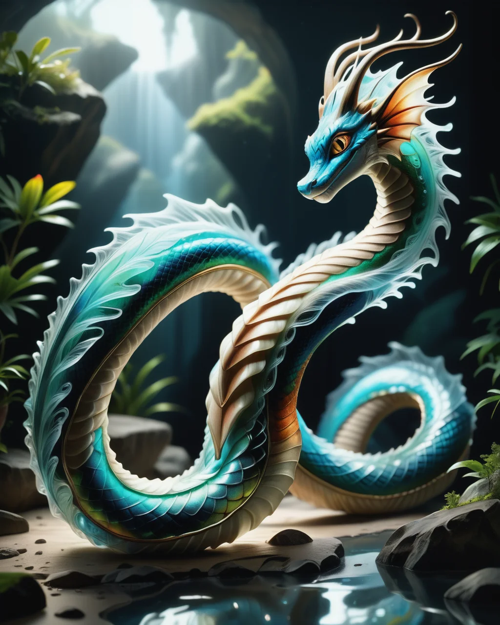 score_9, score_8_up, score_7_up, intricate details, rating_safe,
<lora:BioIceCrystalsPONY:1>, 1boy(made out of Jed-Blmicry, bioluminiscence, translucent,
anthro furry, lamia,
full body, looking at the viewer, solo, smiling), detailed background, depth of field, subsurface scattering,
<lora:ral-chrosc-clr:0.3>, ral-chrosc-clr,
<lora:xl_more_art-full_v1:0.3>,
<lora:add-detail-xl:0.3>